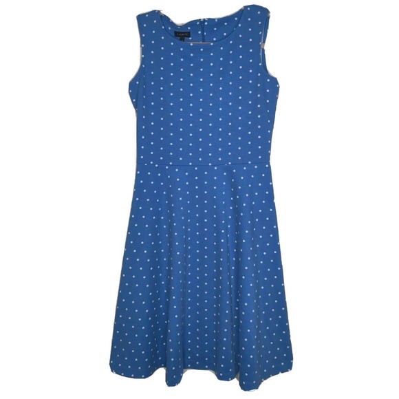Talbots Dresses & Skirts - Talbots Blue White Polka Dot Sleeveless Dress I Love Lucy Size XS Extra Small